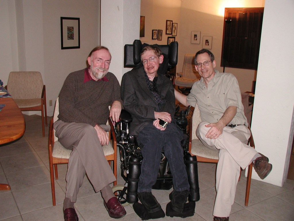 With Kip Thorne and Stephen Hawking, 2005.