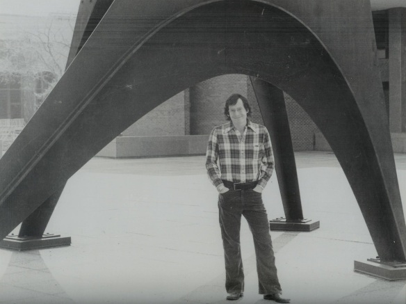 In front of Princeton's Jadwin Hall during senior year.